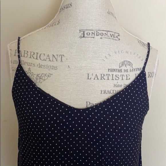 Loft Navy Polka Dot Dress sz M - Picture 3 of 4